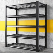 Garage Shelving 3000LBS, Heavy Duty Storage Shelves, Adjustable Industrial Metal