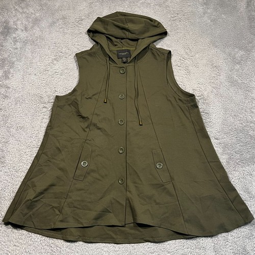 Christian Siriano Sleeveless Hooded Swing Utility Jacket Women's 1X Green - Picture 1 of 11