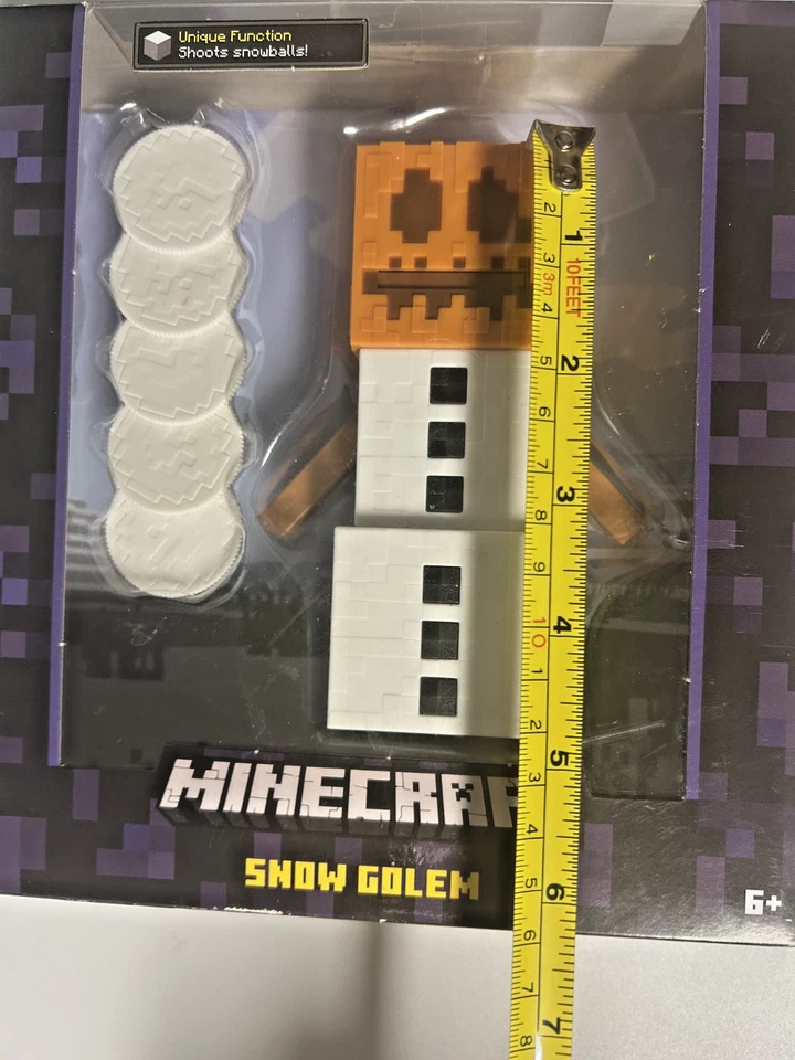 Minecraft Snow Golem Snow Disc Shooter Pumpkin Head Mojang HTF - NEW SEALED! - Image 4 of 4