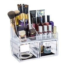 Clear Makeup Organizer For Vanity, Cosmetic Storage Organizers for Perfume Sk...