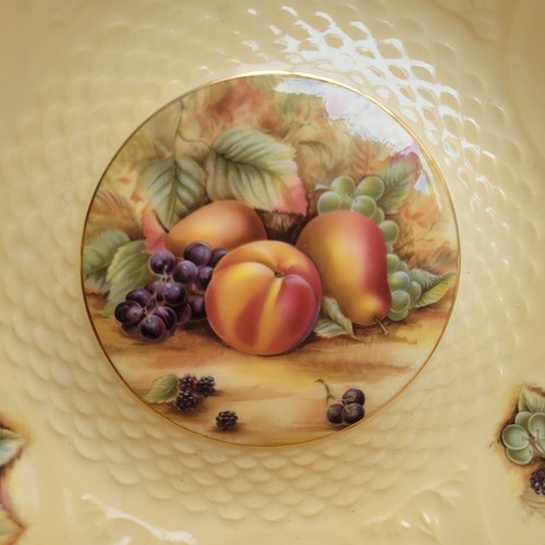Aynsley Orchard Gold Embossed Clyde Centerpiece Fruit Bowl Vintage England - Picture 2 of 7