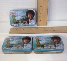 Bob Ross Happy Little Tree Mint Tins 3 Tins 1.5oz each New In Sealed Packages