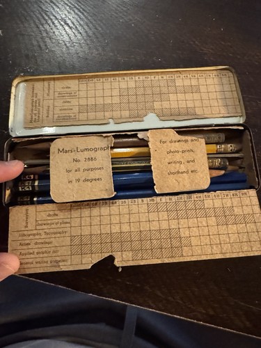 Vintage Zeichenstift Set. Mars Staedtler 8 Bleistifte enthalten. 1940’s - Bild 4 von 9