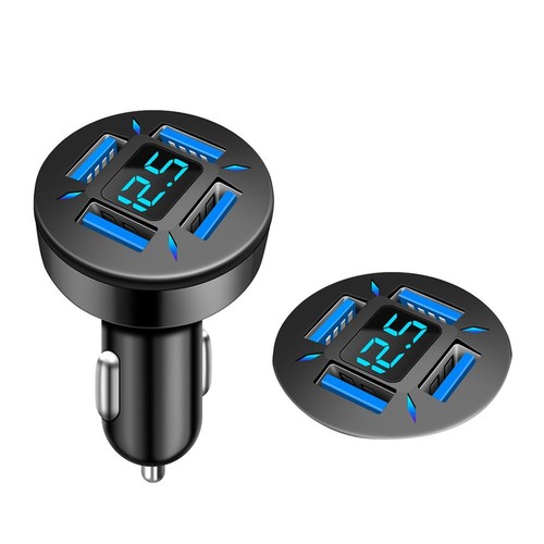 Chargeur Voiture Adaptateur Chargeur Rapide 4 Port USB Charge Rapide avec Affichage Tension - Photo 5/7
