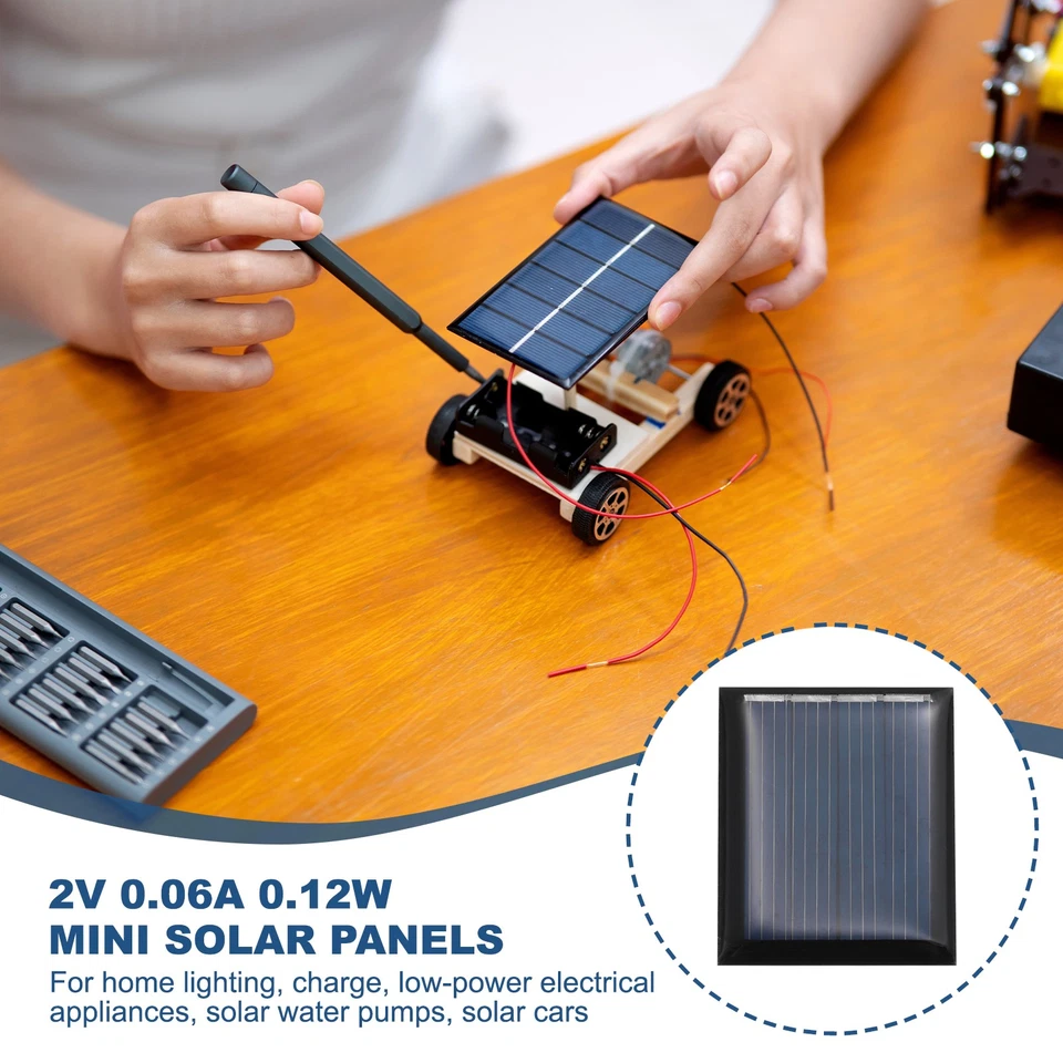 10stk 2V 0,12W 0,06A Mini-Solarmodule, Solar-Photovoltaikzellen, 1,42" x 1,18" - Bild 4 von 4