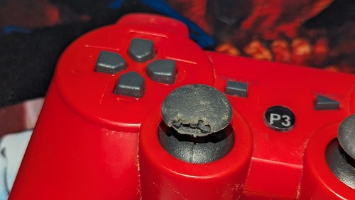 UNBRANDED PS3 Wireless Controller Bluetooth Gamepad for Playstation 3 Red Tested - Picture 2 of 3