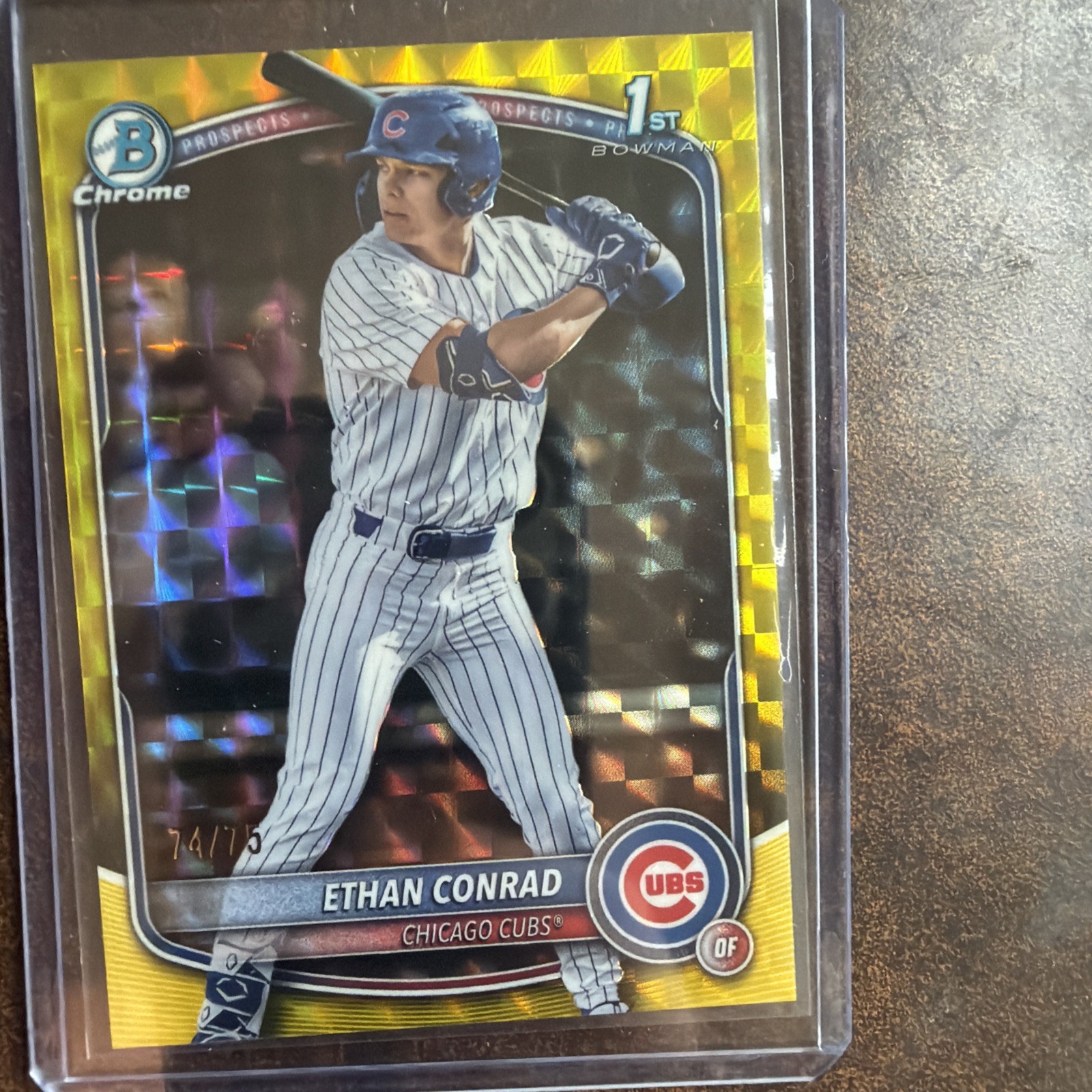 2025 Bowman Chrome Draft Yellow Geometric #BDC17 Ethan Conrad 1st ROOKIE 74/75