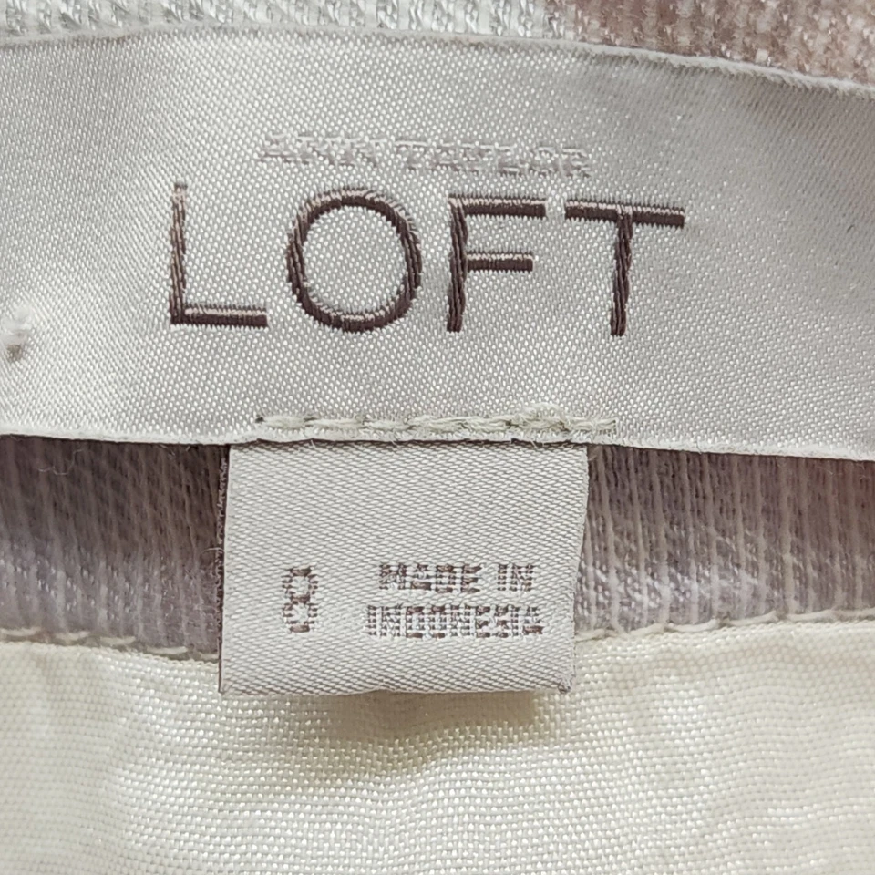 Falda Ann Taylor LOFT Mujer 8 Rosa Amarillo Floral Lino Forrada a Lápiz Preppy Foto 3 de 4