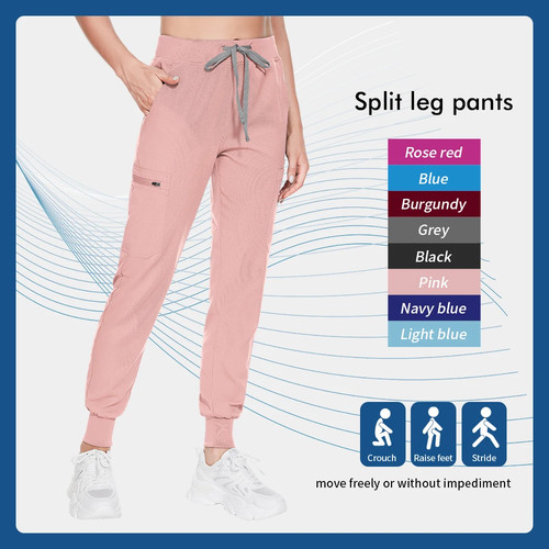 Scrub Jogger Pant Women Medical Nurse Work Bottoms Slim Fit Stretch Nursing Pant - Picture 9 of 32