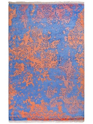 Khademi Damask Orientteppich 201x145 | Teppich aus Wolle & Viskose, handgeknüpft
