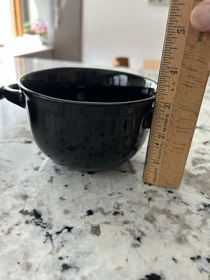 Conjunto de 2 tigelas de sopa de cerâmica preta para micro-ondas, máquina de lavar louça e forno seguro. - Imagem 4 de 4