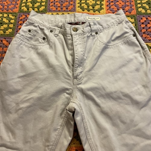 Eddie Bauer Khakis Flannel-Lined Boyfriend-Fit Women's Size 8 Flat Front Beige - Picture 3 of 7
