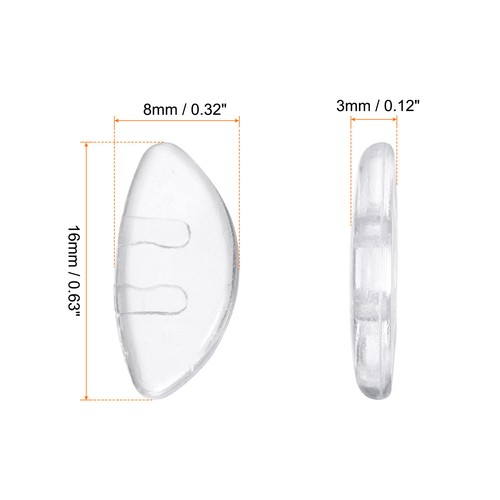15 Pairs Eyeglass Nose Pads 3mm Double Hole Insertion Glass Nose Grips Clear - Bild 2 von 7