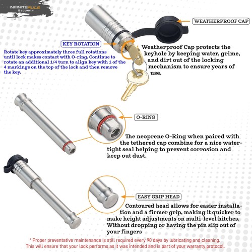 61675-D | Hitch Lock for B&W 2" & 2.5" Shank Tow and Stow - Picture 5 of 6