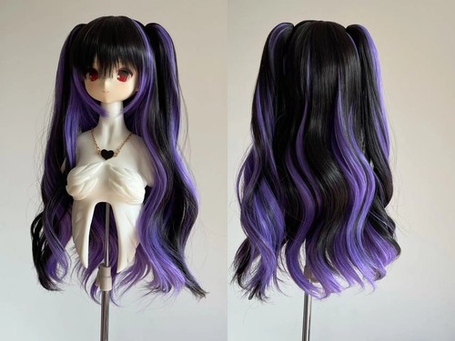 Peluca de cola de caballo doble pelo largo rizado para muñecas 1/3 1/4 1/6 BJD muñeca MSD MDD niñas - Imagen 28 de 31