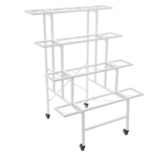 Flower Display Stand With 16pcs Buckets - 4 Layers Plant Cart Moving Flower Rack - Picture 10 of 22