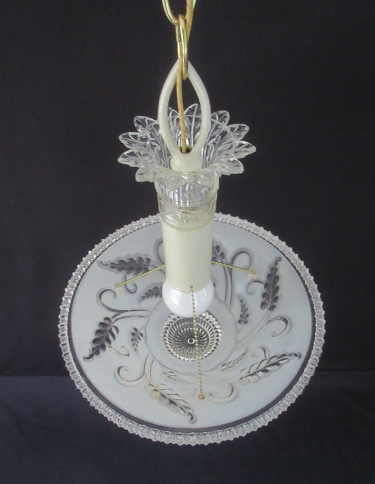 Vintage 3 Chain Chandelier Rewired & Restored (Light Fixture) FX235 Krajowa cena specjalna
