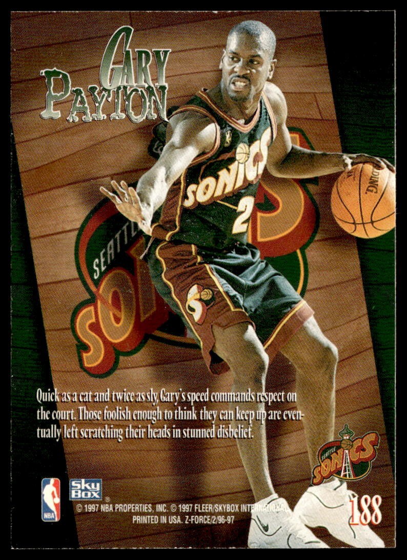 スポーツ選手 Panini Gary Payton 1of1 Gary Payton 2023-24 Panini Phoenix Blue Ice No.27 Seattle