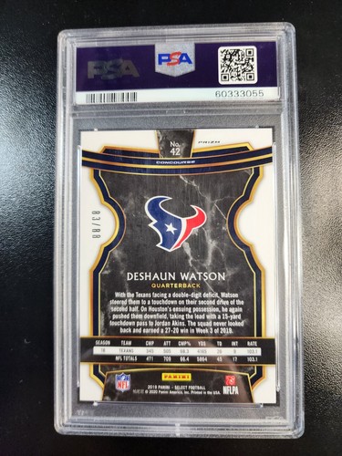 2019 Panini Select - DESHAUN WATSON - Dragon Scale Prizm /88 PSA 9 - Browns - Picture 2 of 3