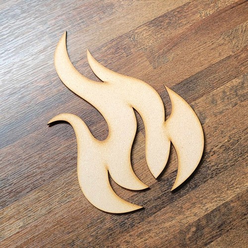 Große MDF Feuerform Bastelrohling aus Holz 10-60 cm Dekoration DIY Verzierung 01 - Bild 4 von 9