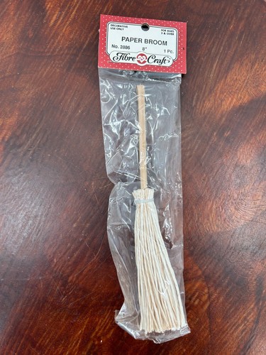 Suministros de artesanía de colección para cara y escoba de fibra bruja manualidades de Halloween - Imagen 3 de 5