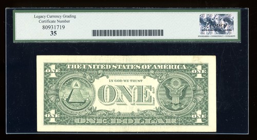 DBR 2017-A $1 Binary 6/0 New York Fr. 3006-B Legacy 35 Serial B00006066B - Picture 2 of 2