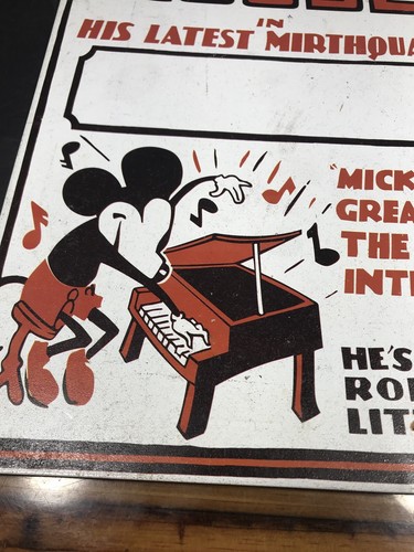 2002 DISNEY MICKEY THE MOUSE METAL TIN RETRO SIGN 17 x 12 Uno Evans Paintings - Picture 3 of 12