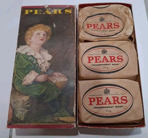 Antique Vintage Pears Soap Set Pears Advertising Soap Box 3 bars Pears soap