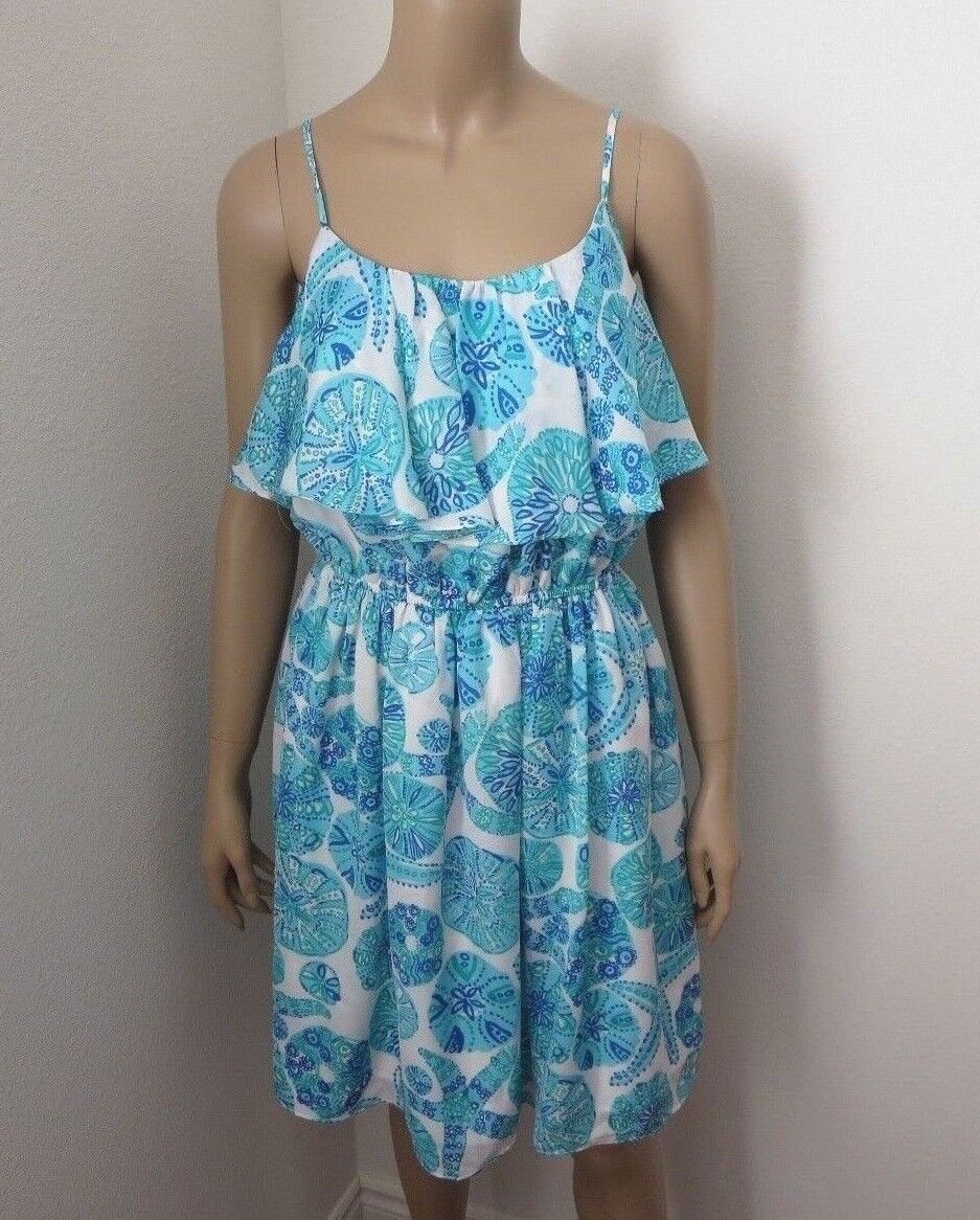 Nuova con Etichetta Lilly Pulitzer per Bersaglio in Mare Monella con Balze Abito Nuova con Etichetta Lilly Pulitzer per Bersaglio in Mare Monella con Balze Abito