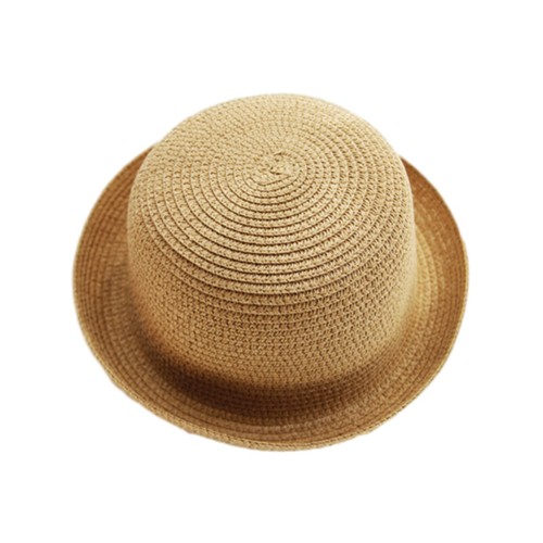 Sun Straw Hat Curled Edge Dome Sunscreen Straw Hat Beach Hat for Parent Kids - Picture 5 of 38