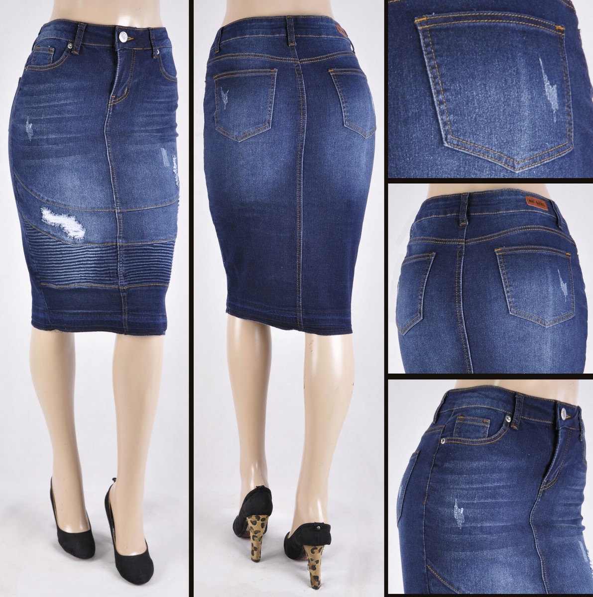Denim Panel Skirt – udelny.com