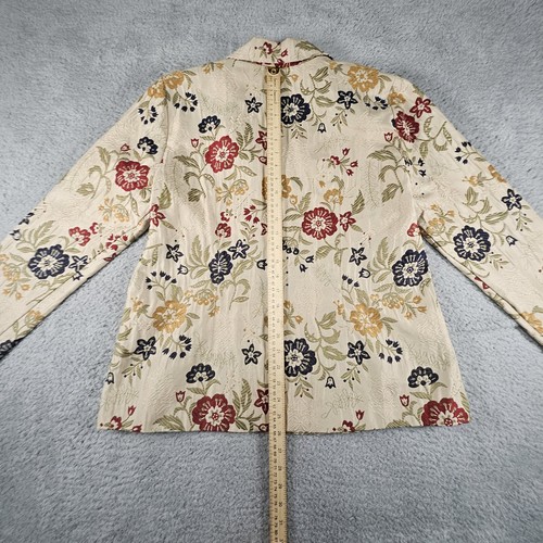 Vtg Alfred Dunner Blazer Womens 16 Floral Tapestry Boho Officecore Career - Picture 7 of 10