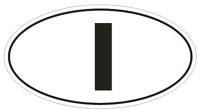 I Italy Country Code Oval Bumper Sticker or Helmet Sticker D961