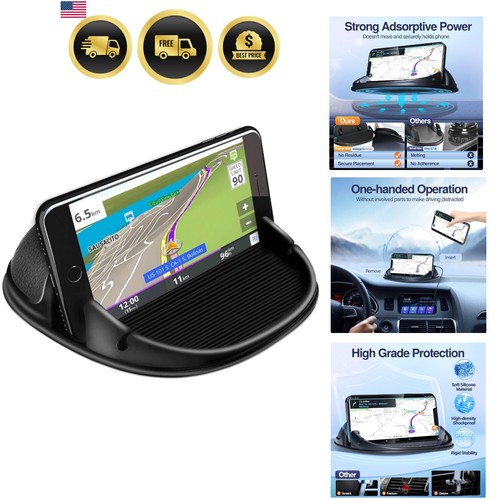 Support Téléphone Voiture Support Silicone Tableau de Bord Support pour Smartphones Appareils GPS - Photo 1 sur 9