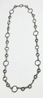 VTG UNUSUAL PULLOVER 35" LONG SILVER TONE CHUNKY CHAIN Necklace COSTUME JEWELRY