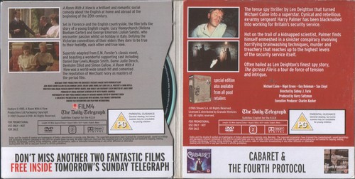 ROOM WITH A VIEW / THE IPCRESS FILE - 2 MOVIES ON 1 PROMO DVD / MICHAEL CAINE - Picture 2 of 2