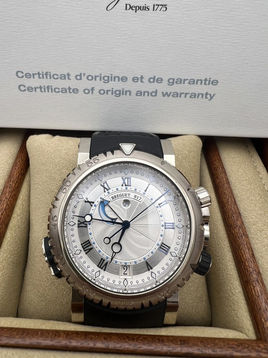 Breguet Marine Royale Alarm 45mm 5847BB/12/5ZV 18K White Gold Box