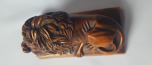 Fine Antique Italian Grand Tour Carnova Lion Hand Carved Fruit Wood Sculpture - Picture 20 of 23
