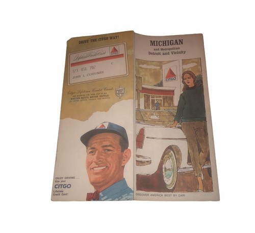 Citgo Michigan And Metropolitan Detroit & Vicinity 1967 Map - Picture 1 of 7