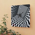 420HighNoon Psychedelic Wall Clock, Black and White Box Acrylic Clock, Unique