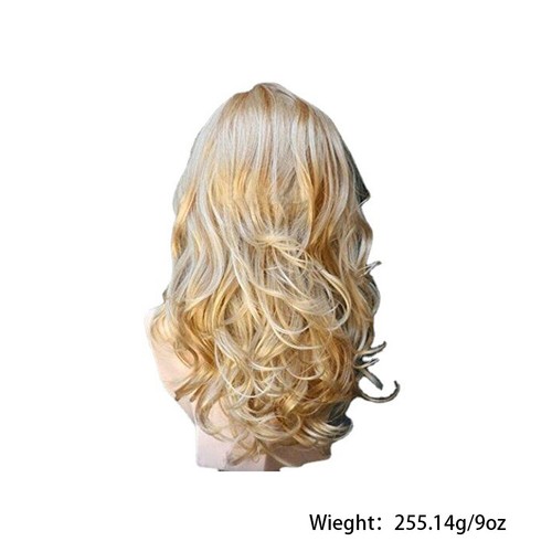 US 1 Pcs Women Long Curly Body Wavy Heat Resistant Blonde Highlights Full Hair - Picture 8 of 16