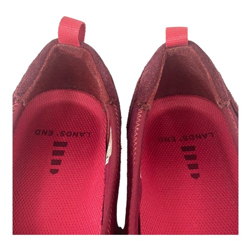 Lands End Bungee Ballet Flats Faux Suede "Burgundy” Women’s Size 8B - Picture 10 of 11