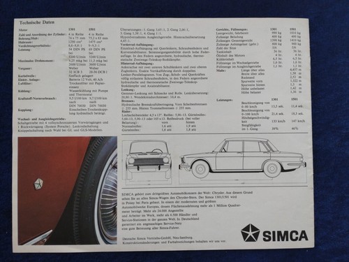 Simca 1301 1501 Prospekt - Picture 12 of 12