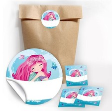 Geschenktüten + Aufkleber Meerjungfrau Gesch...