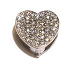 18k White gold .33ct Vs1 K Diamond heart shape omega slide charm pendant 2.9g