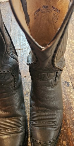 Dan Post Vintage Grey Leather Cowboy Boots, UKs.8.5D, Pipe, Plait&Stitch Detail - Picture 2 of 11