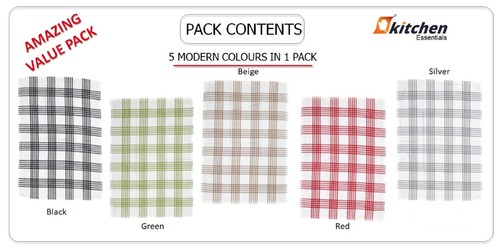 Pack of 5 Terry 100% Cotton Dish Cloths Cleaning Drying Absorbent Tea Towels Set - Picture 11 of 17