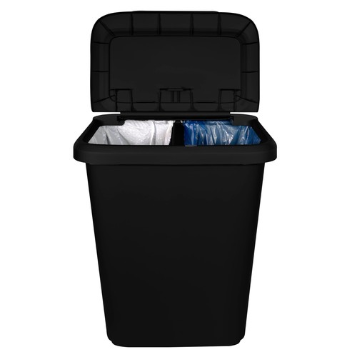 20.4 Gal Trash Can Plastic Dual Function Divided Extra Large Kitchen Garbage Bin - Picture 5 of 12