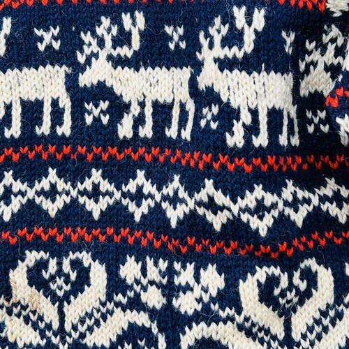 Vintage Husfliden Bergen Norway 100% Virgin Wool Blue Button Cardigan Sweater - Picture 3 of 14