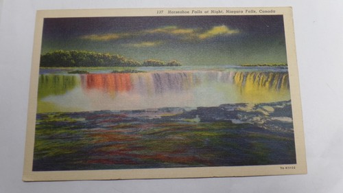 Postal - Cataratas de herradura por la noche, Cataratas del Niágara, Canadá - Imagen 2 de 4